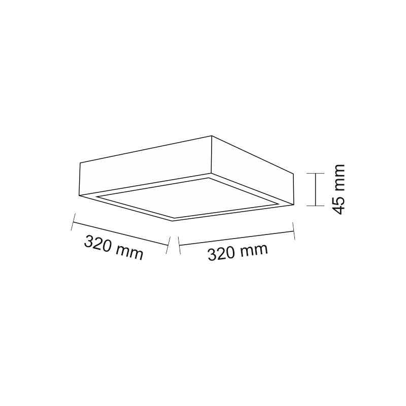 Plafonnier hermétique NOMI SQ LED 13W 3000K IP44 - noir 