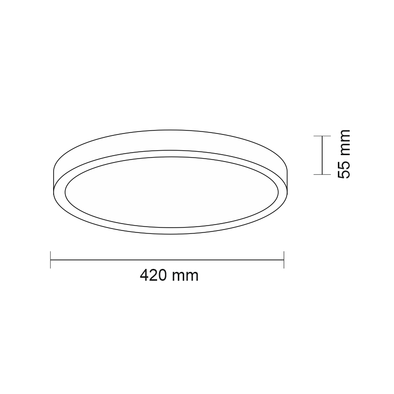 Plafonnier hermétique NOMI LED 16W 4000K IP44 - noir 