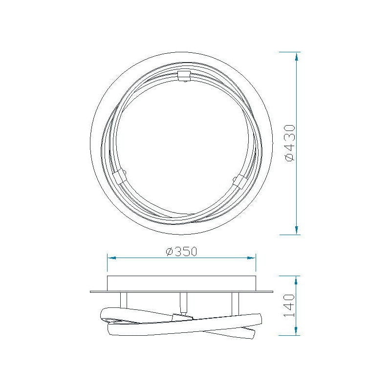 Plafonnier INFINITY PLATA LED 30W 3000K - chrome / argent 