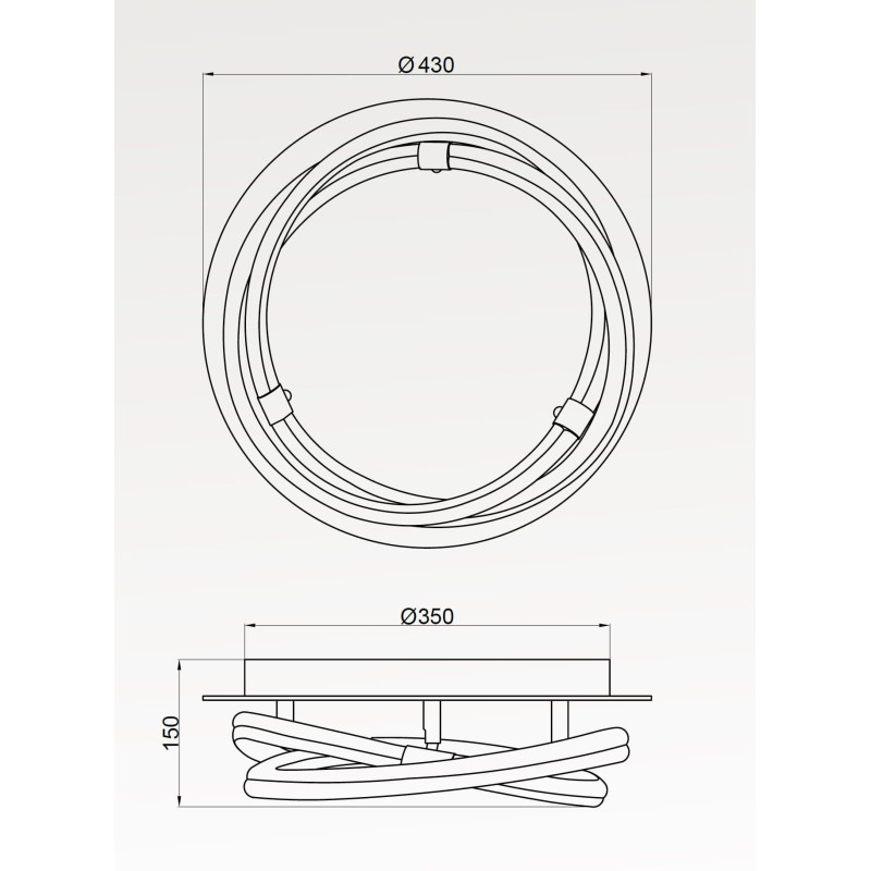 Plafonnier INFINITY LINE LED 30W 3000K - chrome / blanc 