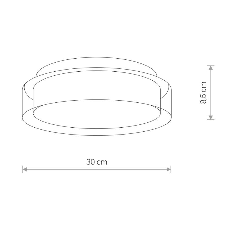 Plafonnier PAN S LED 12W 4000K IP44 - chromé 