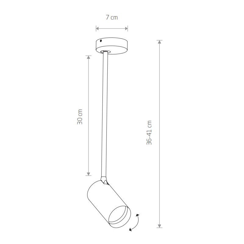 Plafonnier MONO LONG M GU10 - noir / laiton 