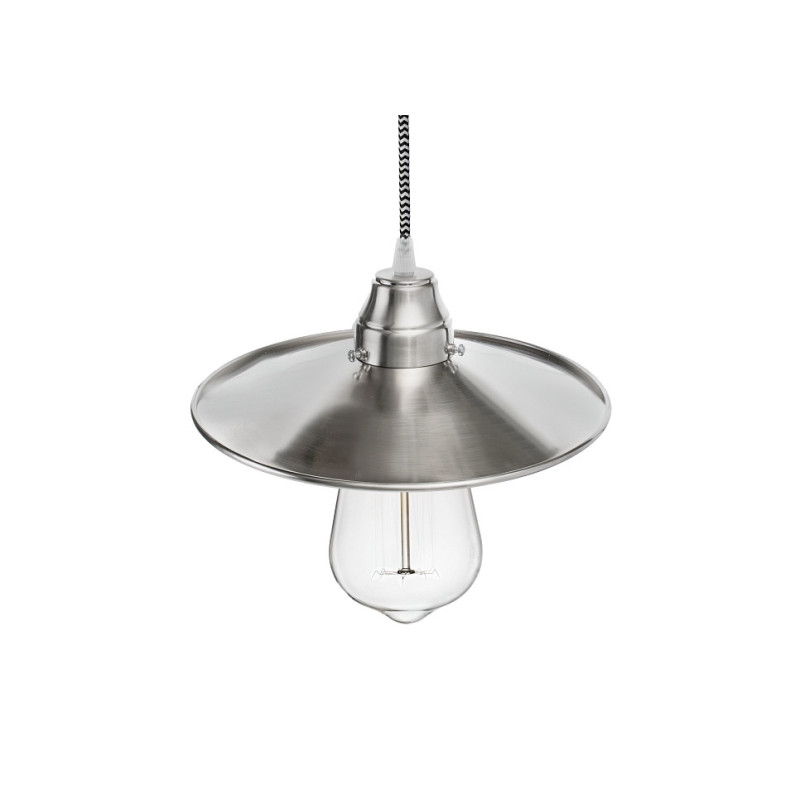 Luminaire Suspension Industriel Loft JAZZ E27 - nickel rayé