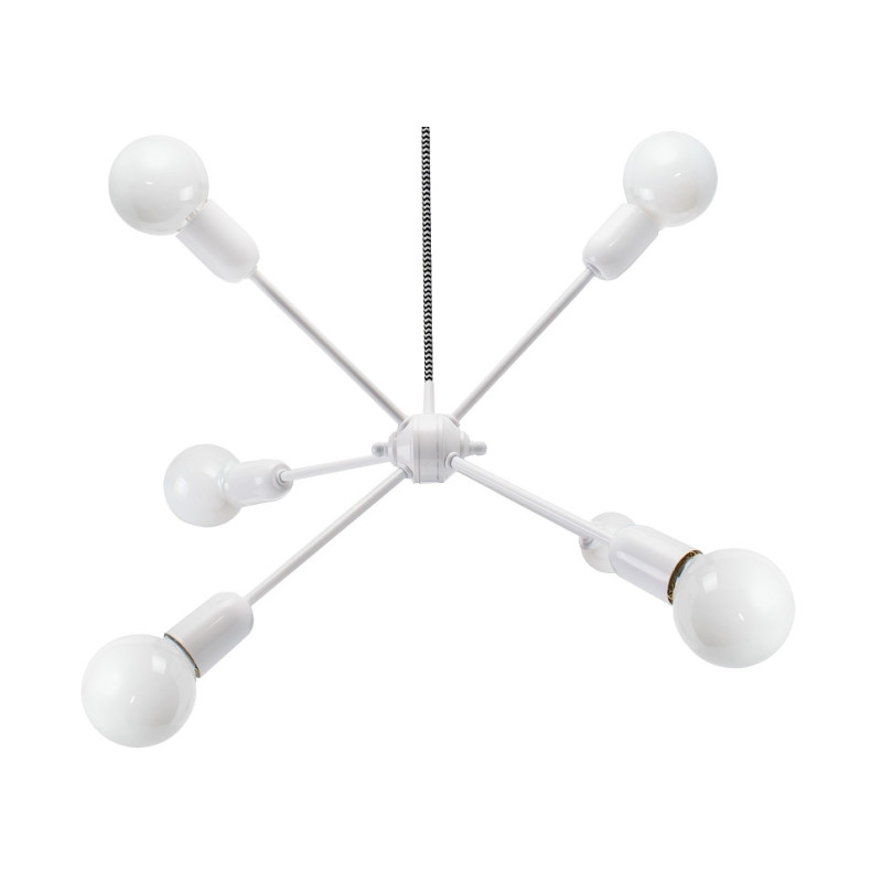 Luminaire Suspension Industriel loft RHYTHM 6xE27 - blanc