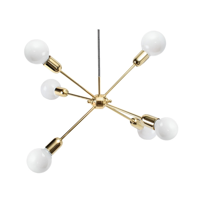 Suspension industrielle Design loft RHYTHM 6xE27 - laiton