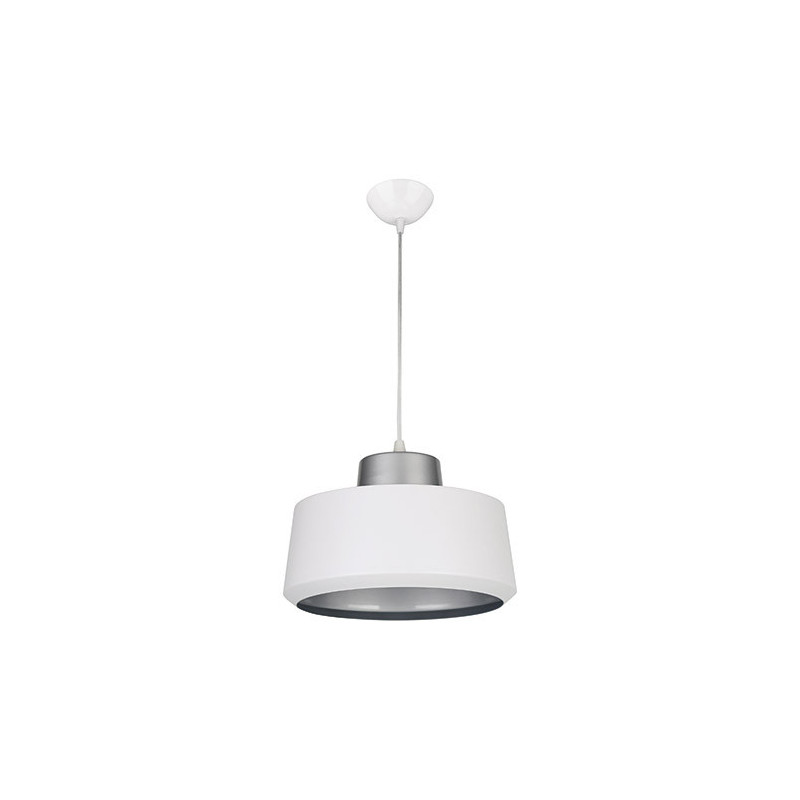 Lampe Suspendue design PAULA E27 - blanc / argent