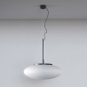 Suspension luminaire design OVAL Ø55 E27 - noir / blanc