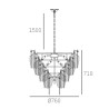 Suspension luminaire design PALERMO 21xE14 - or / blanc / transparent