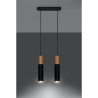 Suspension luminaire design PABLO 2 GU10 - noir / bois