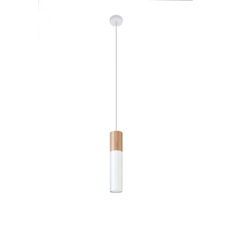 Lampe Suspendue design PABLO GU10 - blanc / bois