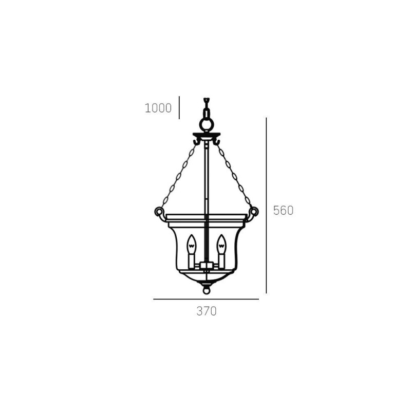 Suspension luminaire PRAGUE 3xE14 - chrome / verre