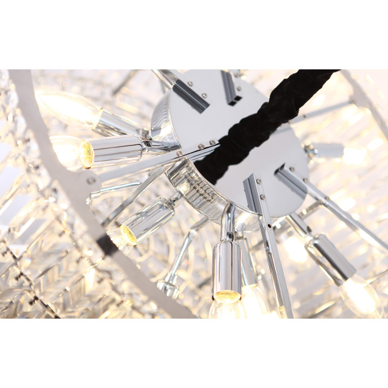 Suspension PUCCINI 18xE14 - chrome / transparent Cristal