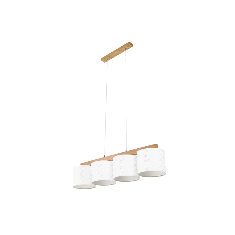 Suspension Abat Jour Design PUNTO 4xE27 - bois / multicolore