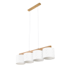 Suspension Abat Jour Design PUNTO 4xE27 - bois / multicolore