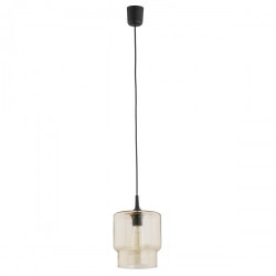 Lampe Suspendue design NEWA E27 - noir / paille