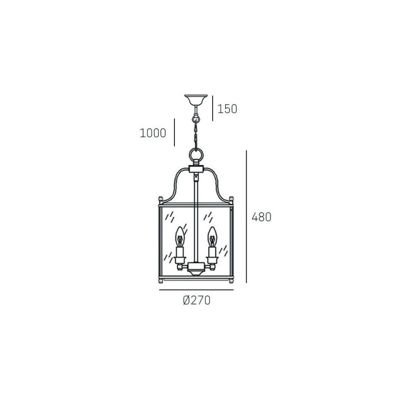 Luminaire Suspension Industriel NEW YORK IV 4xE14 - or