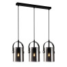 Suspension luminaire design NANESMA 3xE27 - noir / fumé