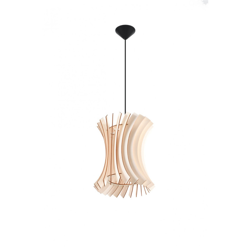 Suspension luminaire ORIANA E27 - bois / noir