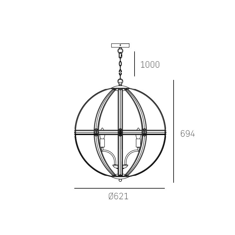 Lampe Suspendue design ORLANDO 5xE14 transparent / chrome