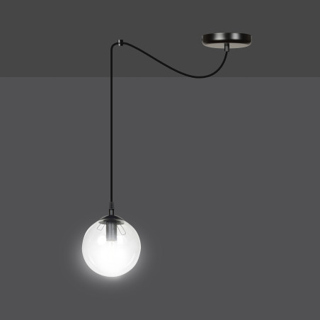 Lampe Suspendue design GIGI spider 1 BL E14 - noir / transparent