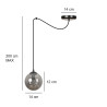 Lampe Suspendue design GIGI spider 1 BL E14 - noir / fumé