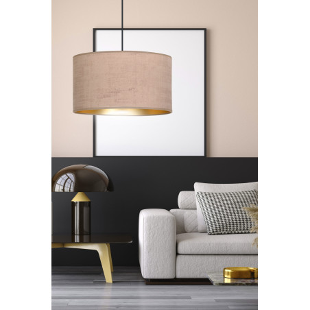 Lampe Suspendue design HILDE E27 - rose / or