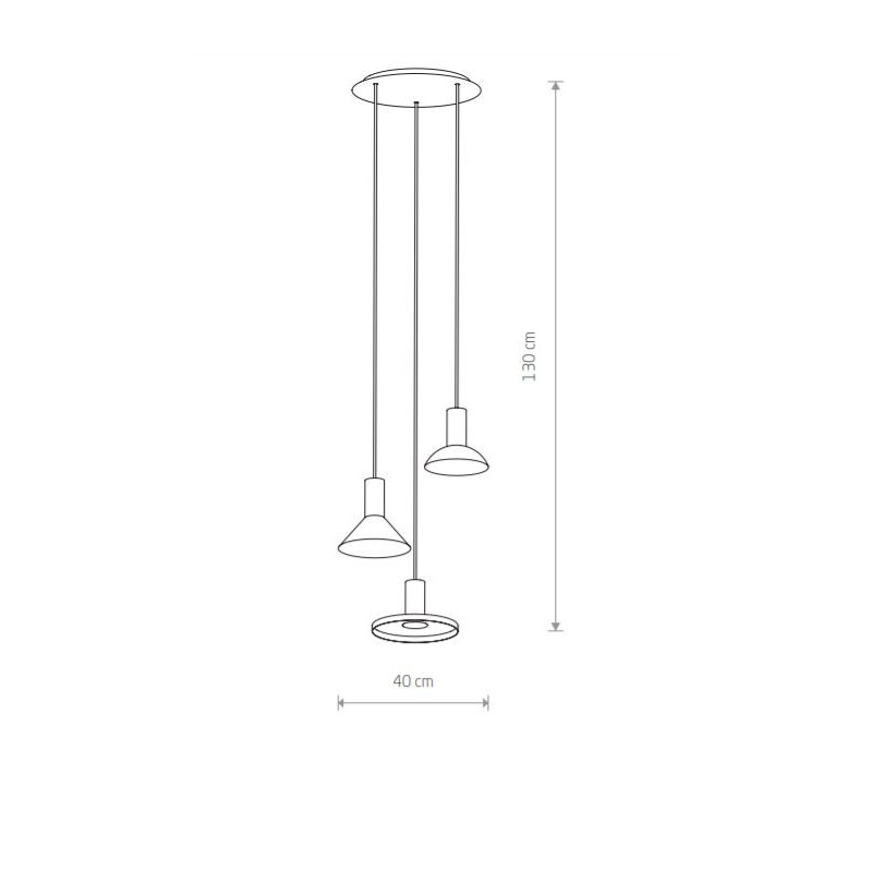 Suspension luminaire HERMANOS 3xGU10 - blanc / laiton