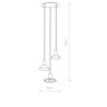 Suspension luminaire HERMANOS 3xGU10 - blanc / laiton