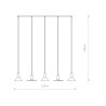 Lampe Suspendue design HERMANOS 5xGU10 - noir / laiton