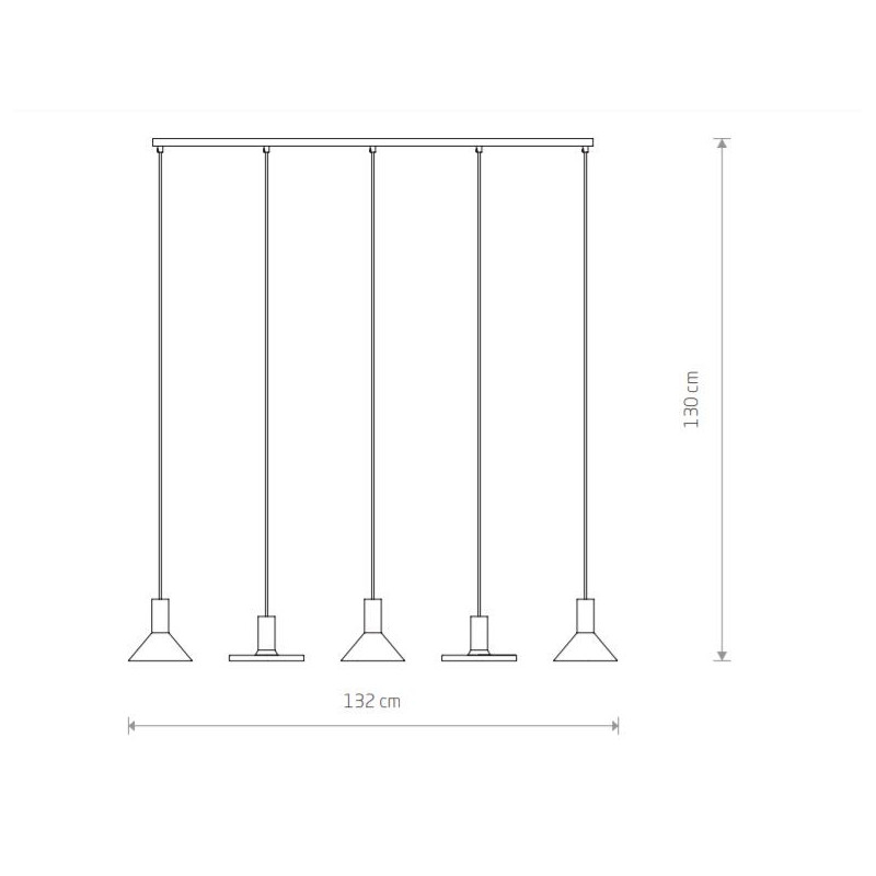 Suspension luminaire HERMANOS 5xGU10 - blanc / laiton