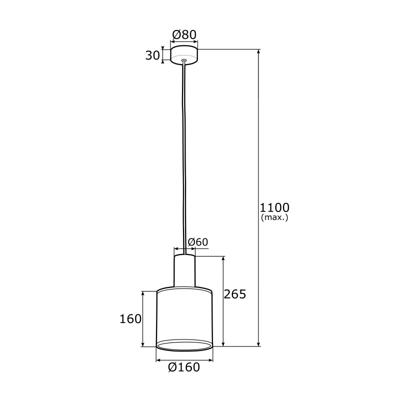 Suspension design HERMAN E27 - noir / or