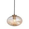 Lampe Suspendue design HATELLA E27 - noir / ambre
