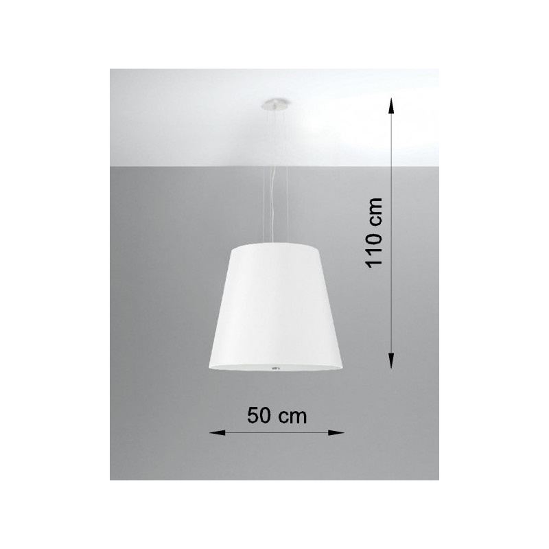 Suspension luminaire design GENEVE 50cm 3xE27 - blanc