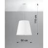 Suspension luminaire design GENEVE 50cm 3xE27 - blanc