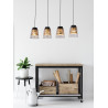 Lampe Suspendue design FRESNO 4xE27 - noir / or