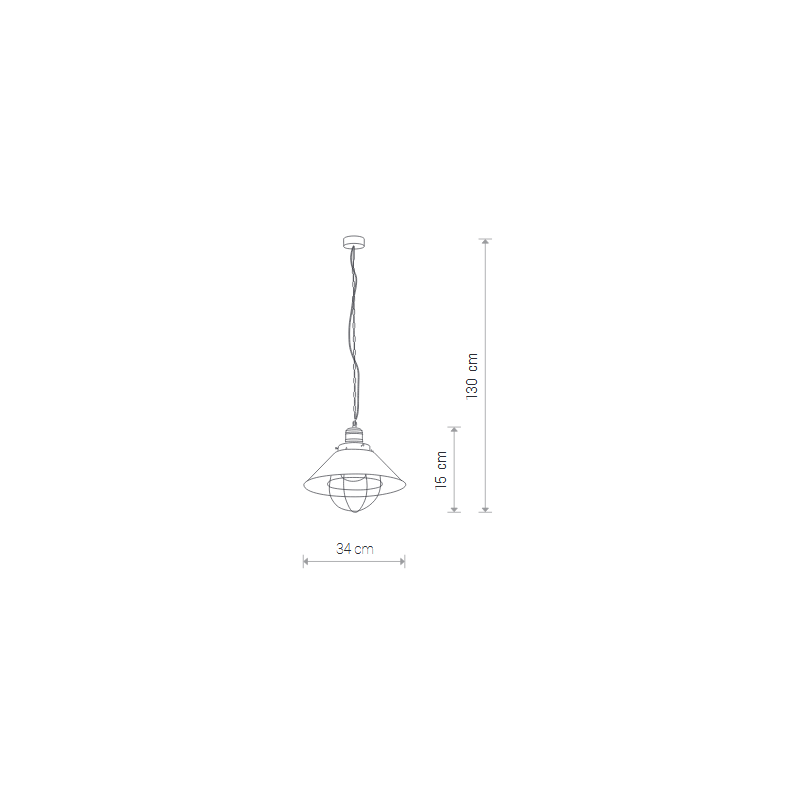 Luminaire Suspension Industriel GARRET S E27 - marron / cuivre