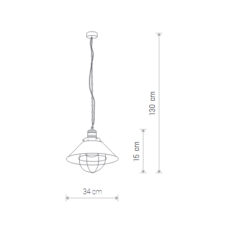 Luminaire Suspension Industriel GARRET S E27 - marron / cuivre