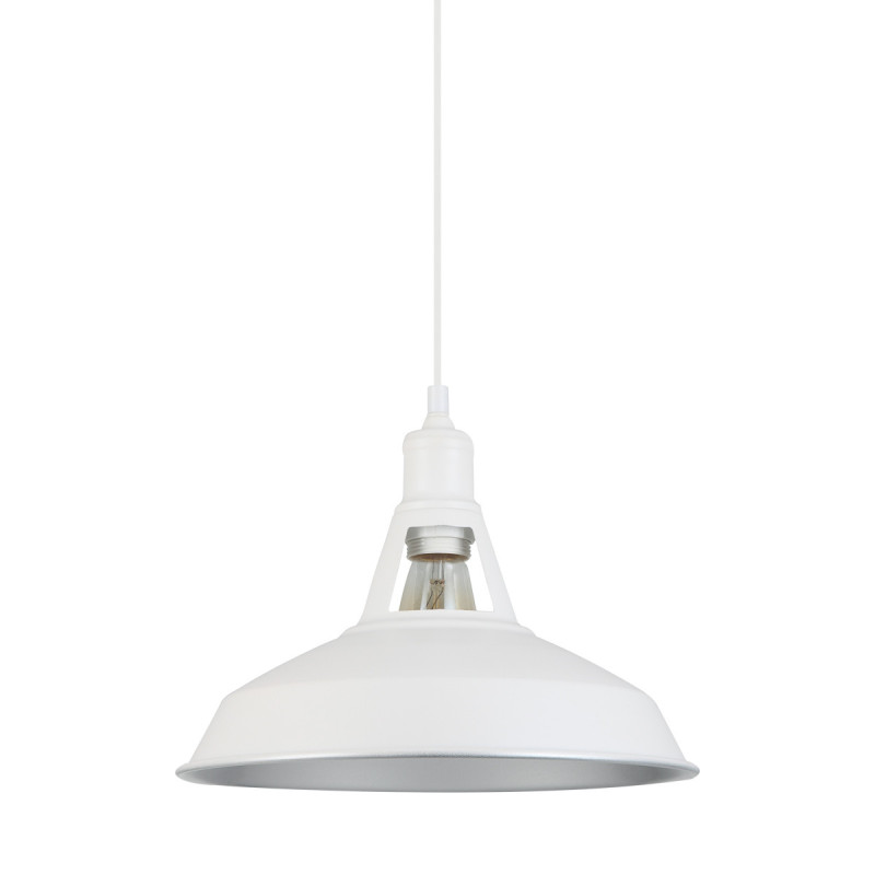 Suspension luminaire design FREYA E27 - blanc / argent