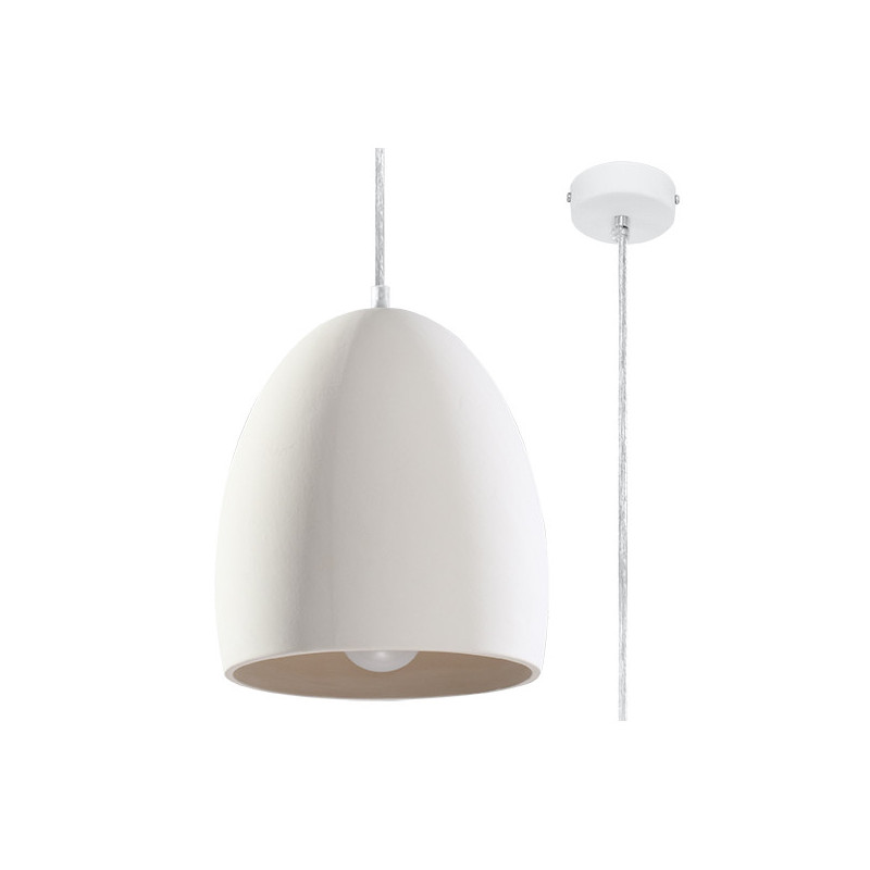 Suspension luminaire FLAWIUSZ E27 - blanc / céramique