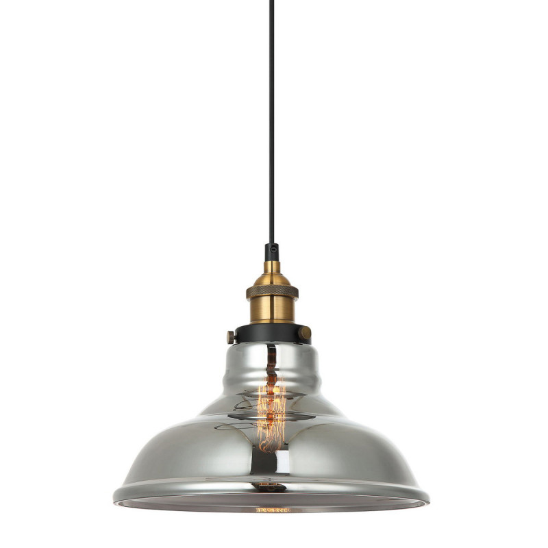 Luminaire Suspension Industriel HUBERT 1 E27 - noir / or