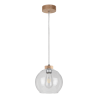 Lampe Suspendue design LAGUNA E27 - chêne huilé / transparent