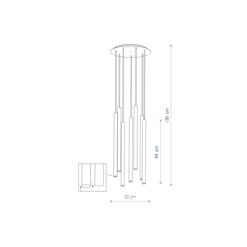 Suspension luminaire LASER VII G9 - noir / laiton