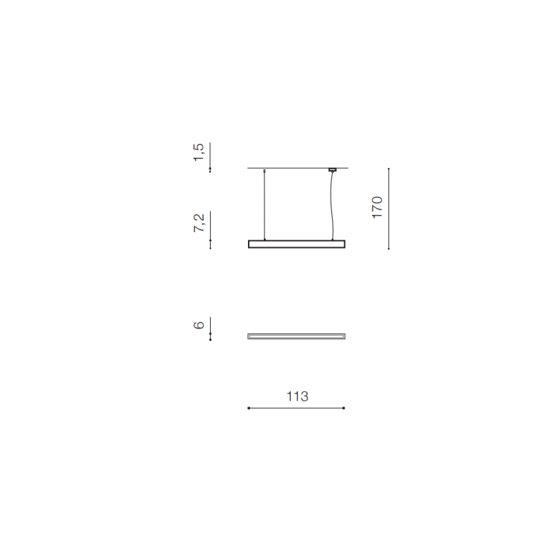 Suspension Design LINNEA 112 LED 48W 3000-4000-5500K - noir