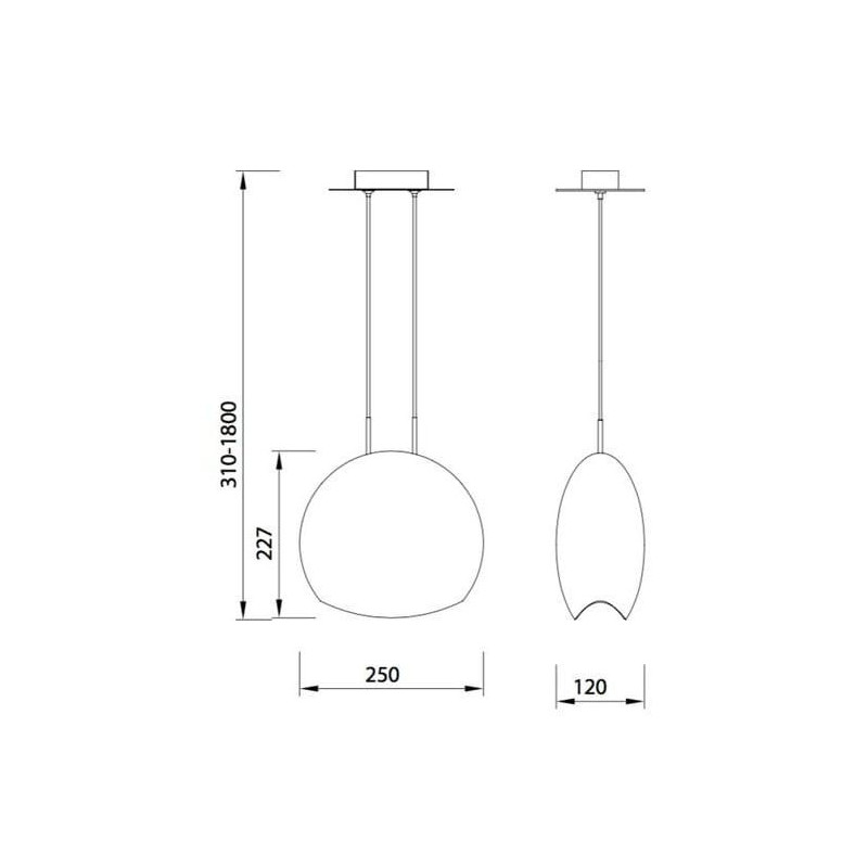 Suspension luminaire design LENS MEDIUM E14 - fumé