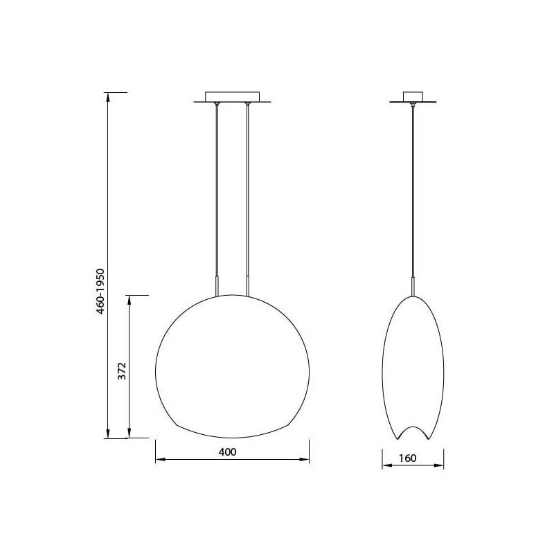 Suspension design LENS BIG E27 - fumé