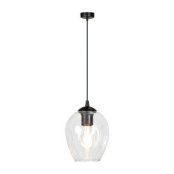 Lampe Suspendue design IRIS E27 - noir / transparent