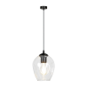 Lampe Suspendue design IRIS E27 - noir / transparent