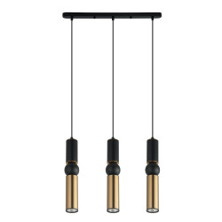 Lampe Suspendue design ISIDORA 3xGU10 - noir / laiton