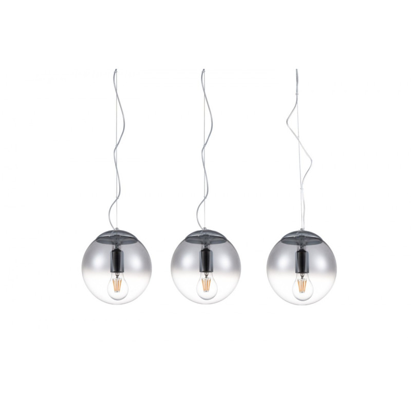 Suspension luminaire design IRIS bande 3xE27 - chrome