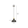 Suspension luminaire design IBOR E27 - noir / or